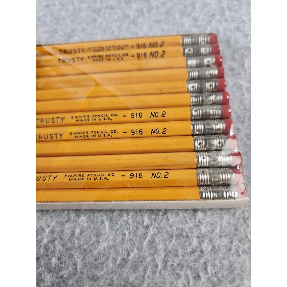 12 Pack Vintage Empire TRUSTY 916 No. 2 Yellow Wood Pencils  Made in USA ~ New